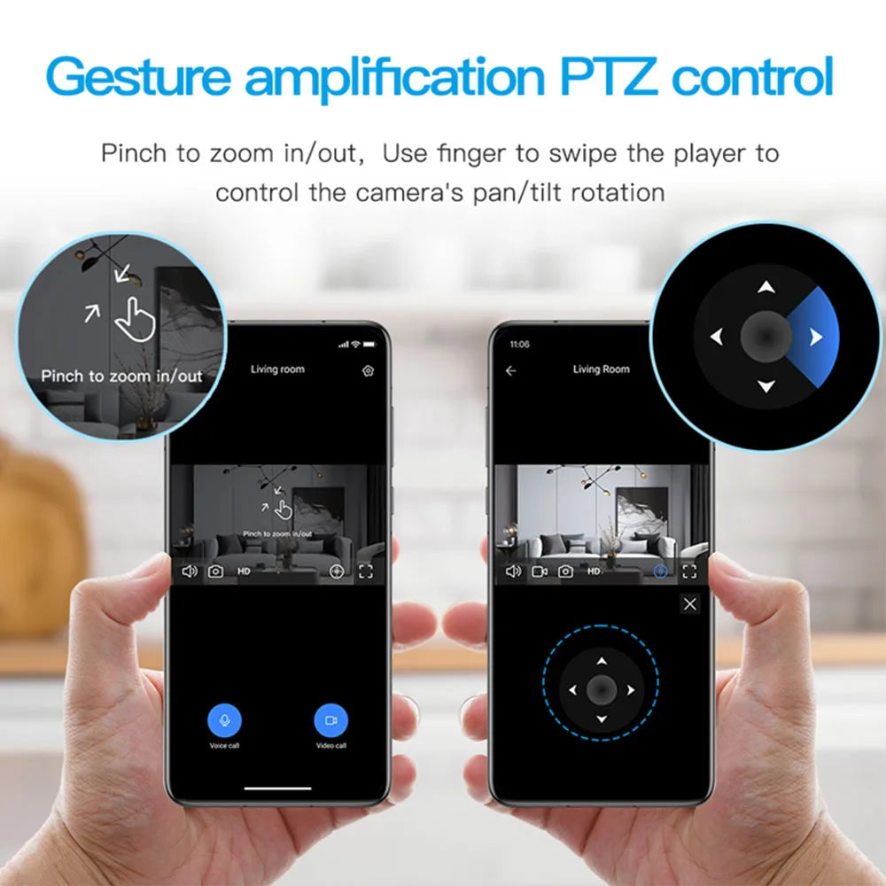 4MP WIFI Camera PTZ Indoor TUYA Two-way Voice and Video Call with Screen 2MP Mobile Detection Security Surveillance Camera TUYA