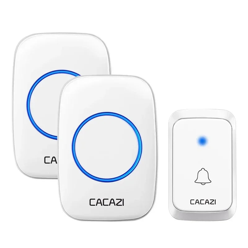 CACAZI A06 DC battery-operated Wireless Waterproof Doorbell 300M Remote 36 chimes Cordless Home Cordless Call Bell