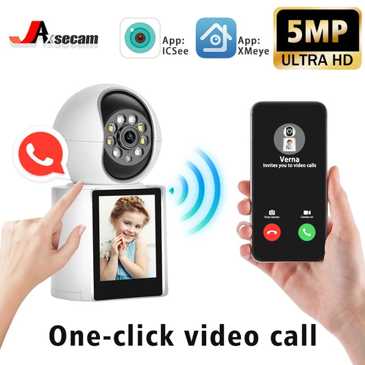 5MP Wifi Camera Baby Monitor HD 2.4 inch Screen Smart Home Security Camera Twao Way Audio Video Calling PTZ Wifi IP Camera ICsee