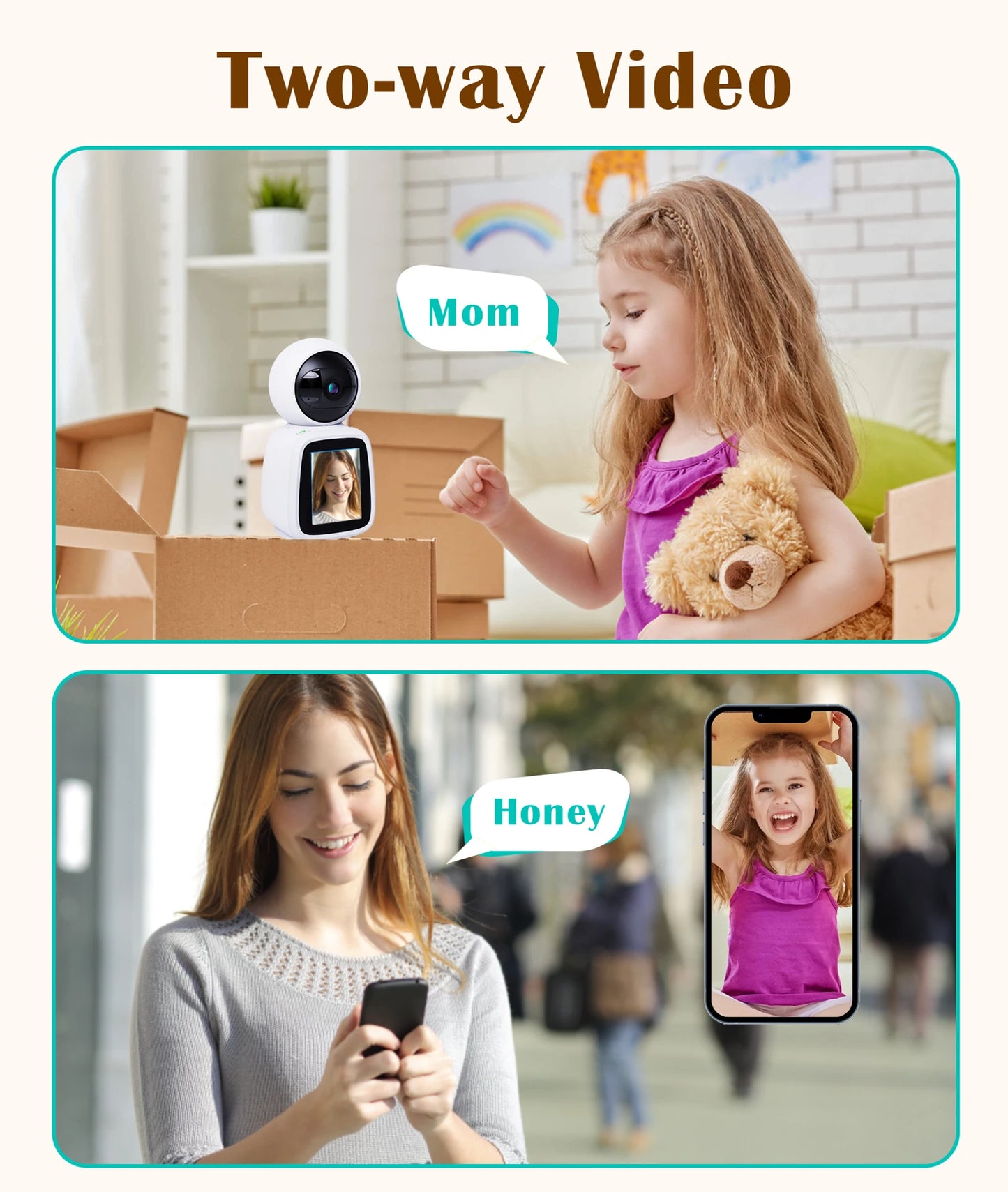 4MP WIFI Camera PTZ Indoor TUYA Two-way Voice and Video Call with Screen 2MP Mobile Detection Security Surveillance Camera TUYA