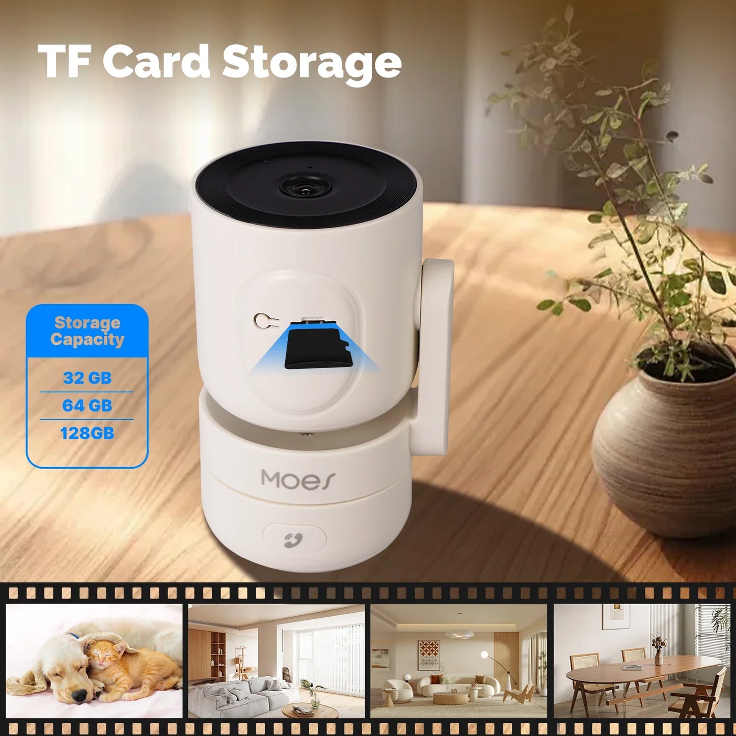 MOESTuya WiFi Indoor Pan/Tilt Smart Security Camera 4MP HD Infrared Night Vision Motion Sound Detection Monitor Panoramic Patrol