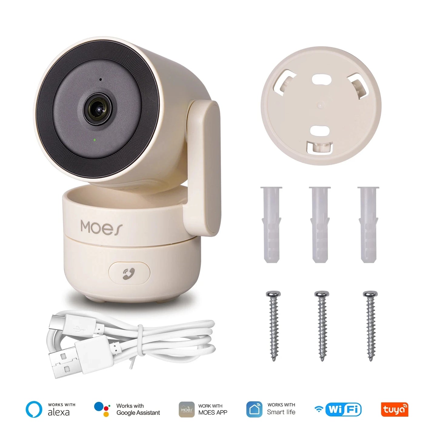 MOESTuya WiFi Indoor Pan/Tilt Smart Security Camera 4MP HD Infrared Night Vision Motion Sound Detection Monitor Panoramic Patrol