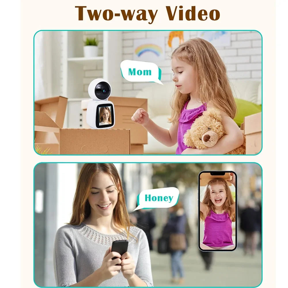 4MP WIFI Camera PTZ Indoor TUYA Two-way Voice and Video Call with Screen 2MP Mobile Detection Security Surveillance Camera TUYA