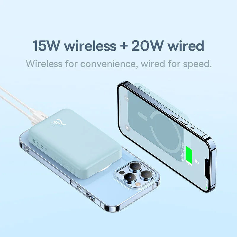 Baseus Power Bank 10000mAh Mini Magnetic Wireless Fast Charge Auto-wake For iPhone 16 15 14 13  Pro Max Magnetic Powerbank