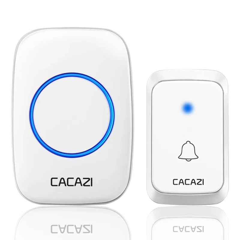 CACAZI A06 DC battery-operated Wireless Waterproof Doorbell 300M Remote 36 chimes Cordless Home Cordless Call Bell