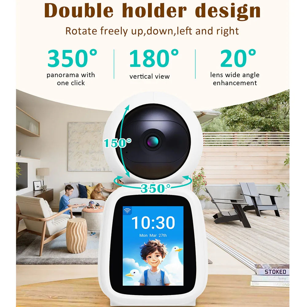 4MP WIFI Camera PTZ Indoor TUYA Two-way Voice and Video Call with Screen 2MP Mobile Detection Security Surveillance Camera TUYA