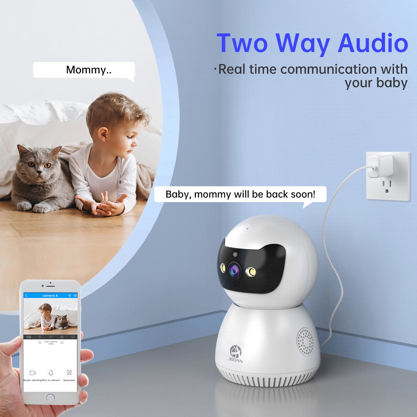 JOOAN 5MP 3MP IP Camera 5G WiFi Smart Home Indoor Wireless IP Surveillance Camera CCTV Camera AI Tracking Security Baby Monitor