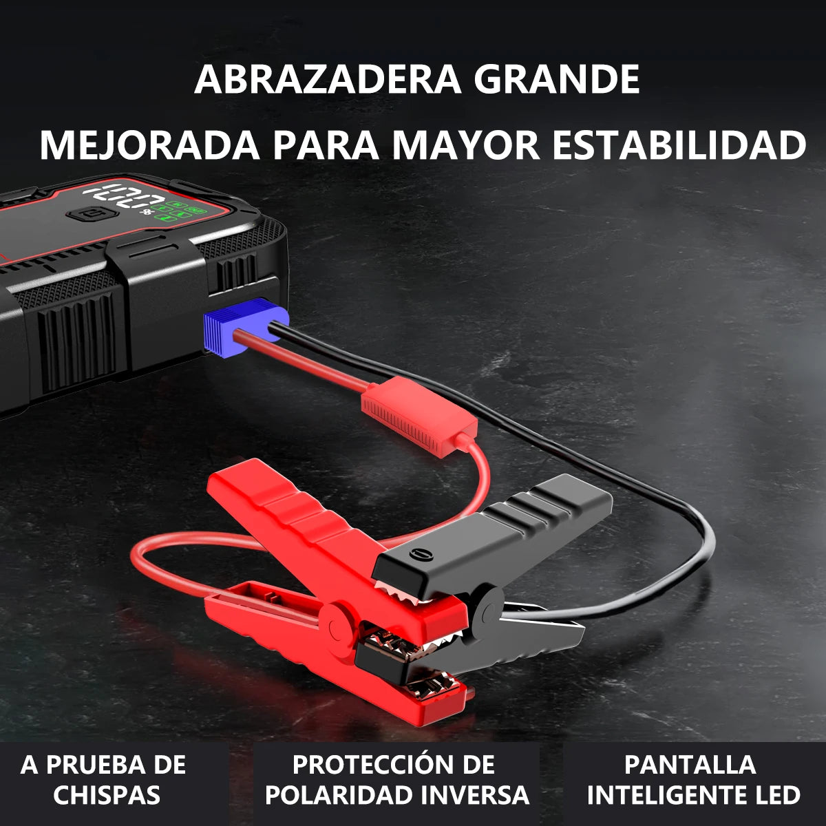 Car Jump Starter 6000A Peak Car Battery Booster Fast Charger Power Bank 12V Car Jump Starter with Big LCD Screen Emergency LED