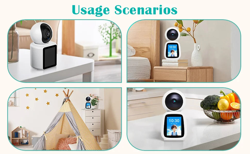 4MP WIFI Camera PTZ Indoor TUYA Two-way Voice and Video Call with Screen 2MP Mobile Detection Security Surveillance Camera TUYA