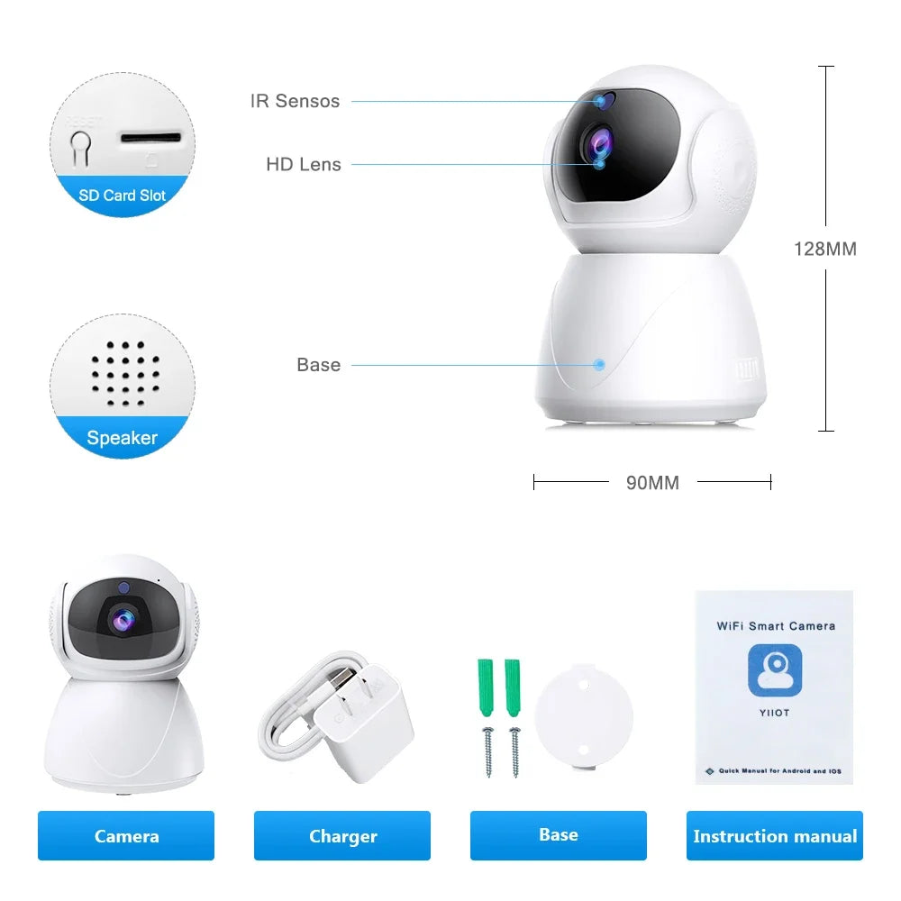 YI IoT 5MP 5Ghz Dual Frequency WiFi PTZ Camera IR Night Vision Security Camera Two Way Audio Auto Tracking Smart Home Security