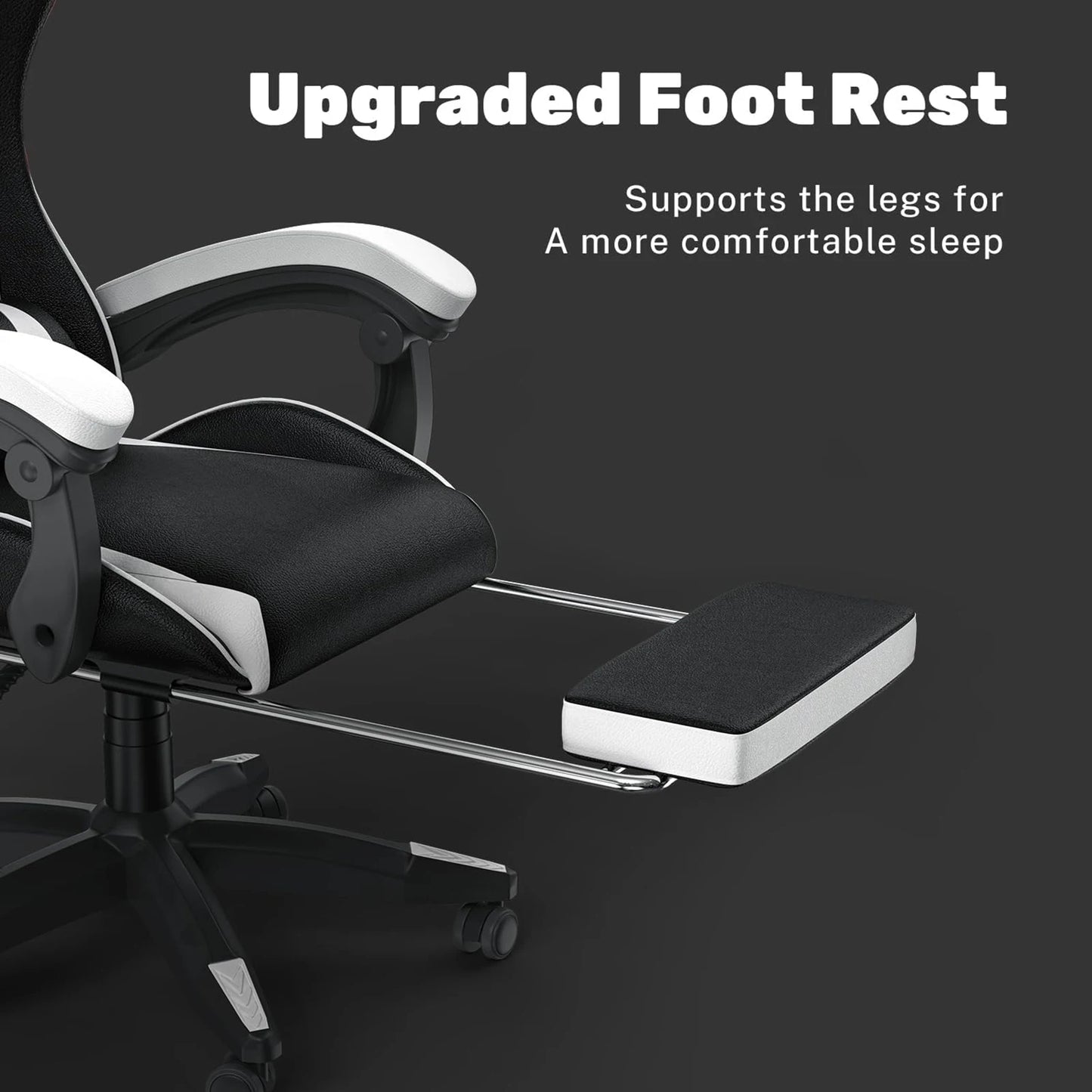 Gaming Chair with Footrest Gamer Chairs Ergonomic with Lumbar Cushion Headrest Gaming Chair Height Adjustable Computer Chair