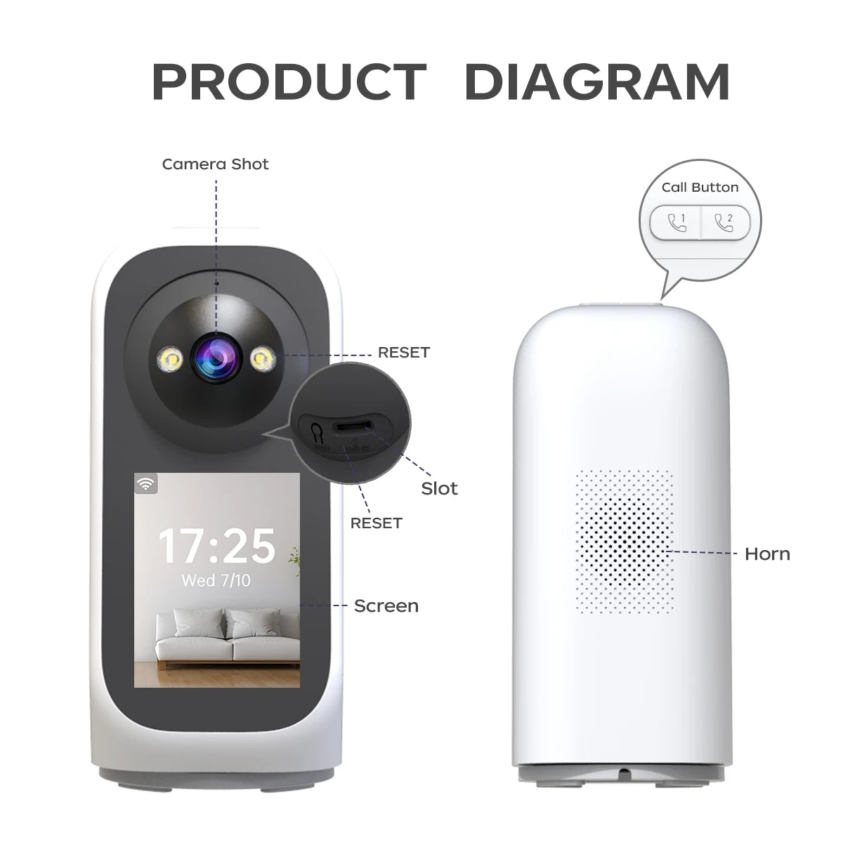 JOOAN 3MP PTZ Wifi Camera Video Call with 2.8 Inch Screen Baby Cry Sound Detection 5G WiFi Security IP Camera Smart Baby Monitor