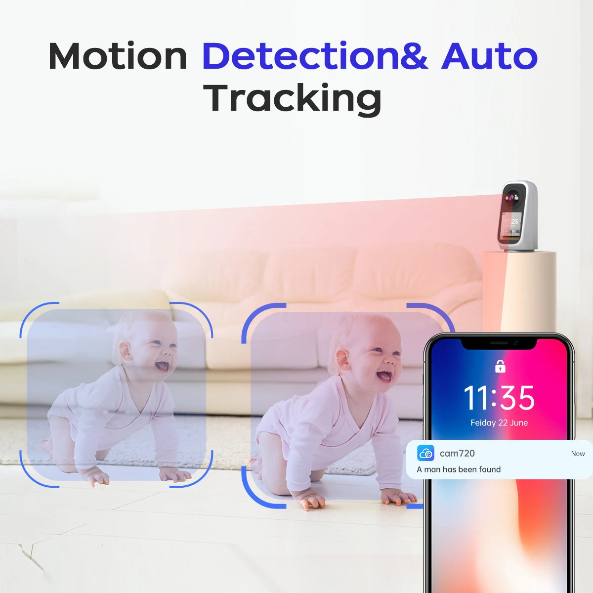 JOOAN 3MP PTZ Wifi Camera Video Call with 2.8 Inch Screen Baby Cry Sound Detection 5G WiFi Security IP Camera Smart Baby Monitor